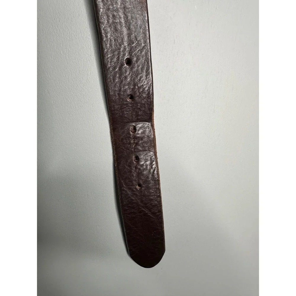 Justin Men's Dark Brown‎ Leather WorkBelt Size 36 Buckle Made in USA